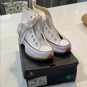 Converse NEW Run Star Hike Hi Women's White Platform Sneakers Size 7